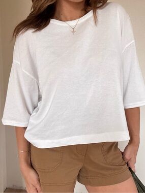 Madewell White Relaxed Boxy Short-Sleeve Tee